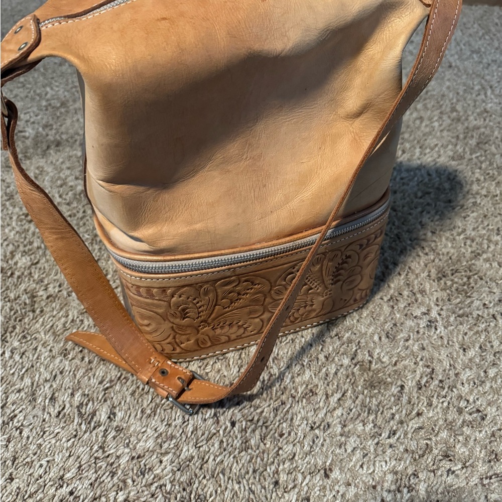 Vintage Tan Leather Women Bag